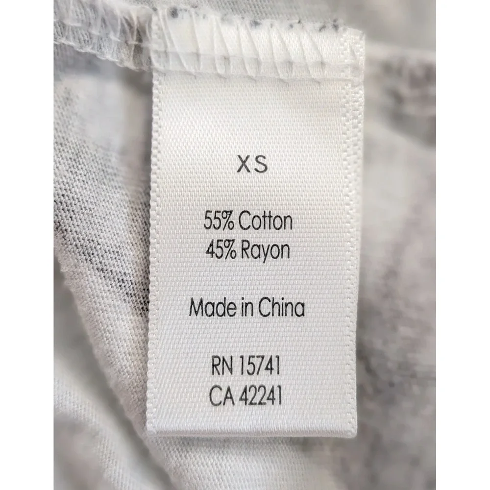 PJ Salvage Pajama Shorts Long Sleeve Top Set Marbled White Gray Women's XS
